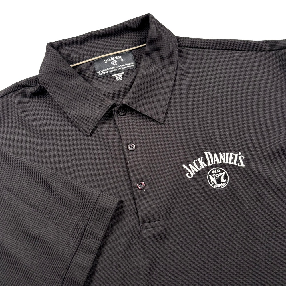 Jack Daniel's Old No. 7 Brand Polo Shirt Men's 2XL Black Golf Embroidered